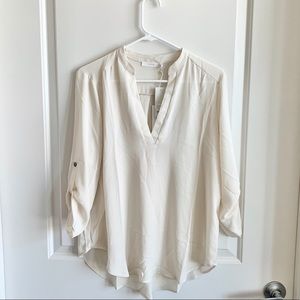 Lush Tawny Tab Sleeve V Neck Tunic | M | NWT